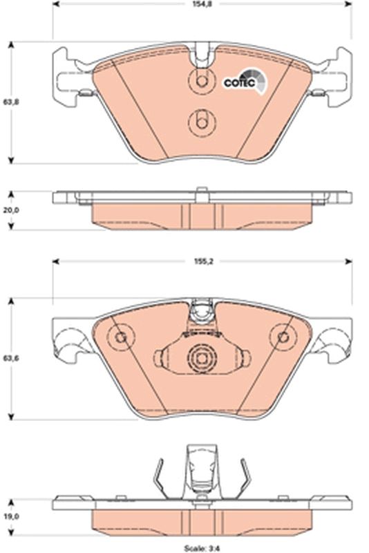 Brake Pad Set, disc brake TRW GDB1882