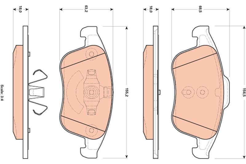 Brake Pad Set, disc brake TRW GDB1896