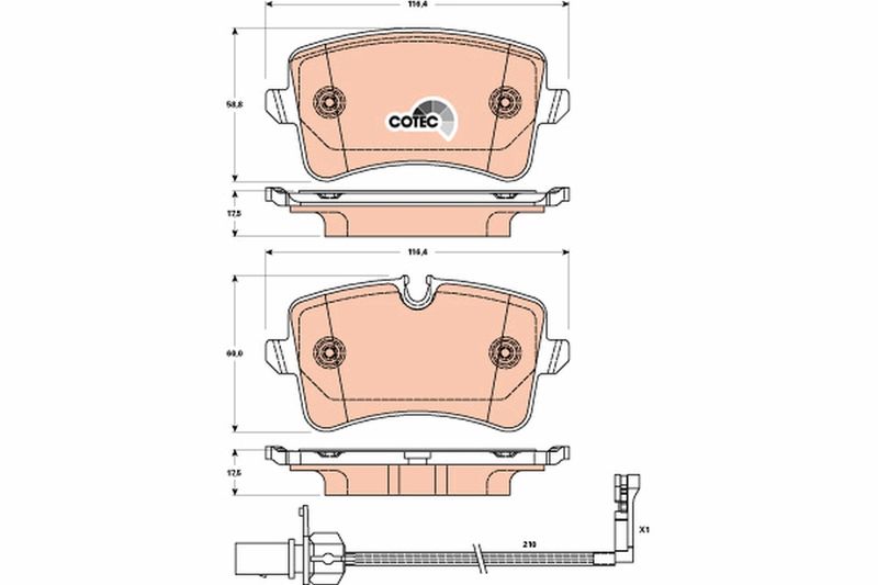 Brake Pad Set, disc brake TRW GDB1902