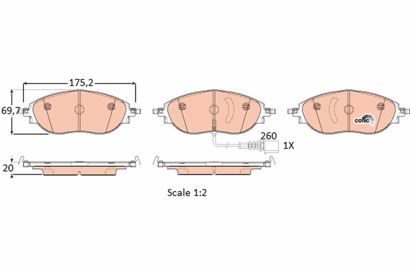 Brake Pad Set, disc brake TRW GDB1918