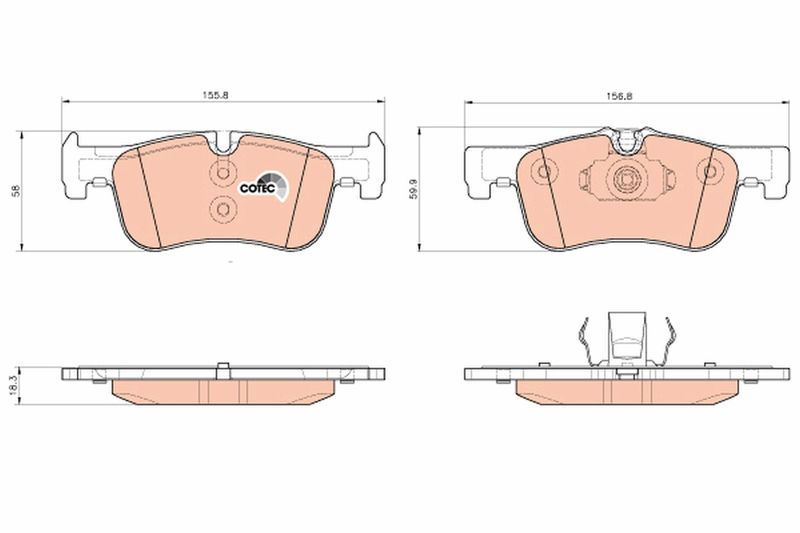 Brake Pad Set, disc brake TRW GDB1935