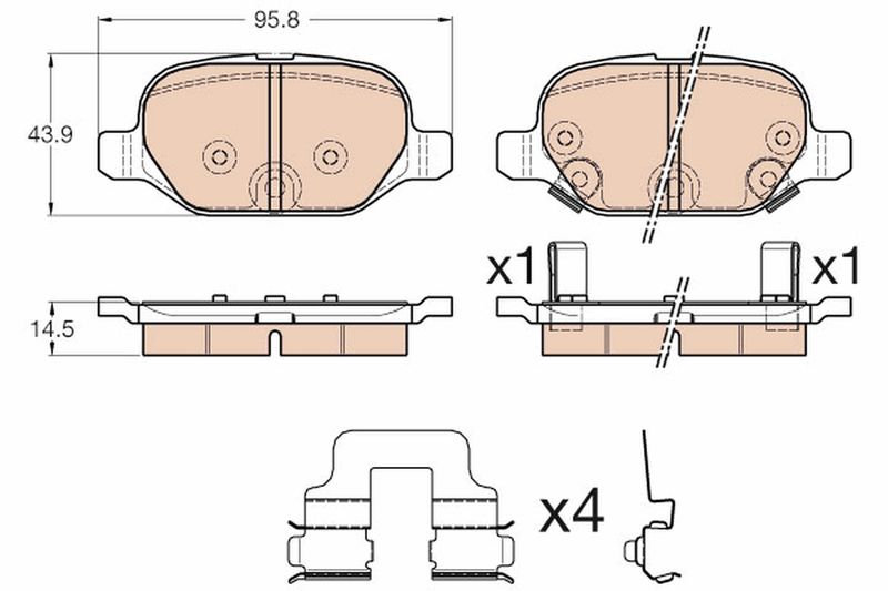 Brake Pad Set, disc brake TRW GDB1950