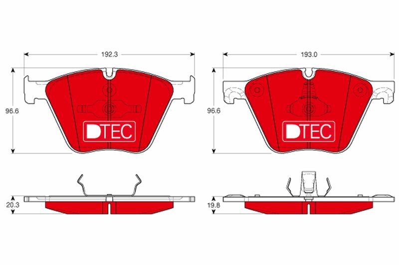 Комплект гальмівних накладок, дискове гальмо TRW GDB1964DTE