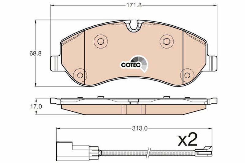 Brake Pad Set, disc brake TRW GDB1967