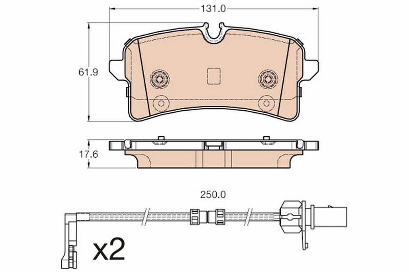 Brake Pad Set, disc brake TRW GDB1975