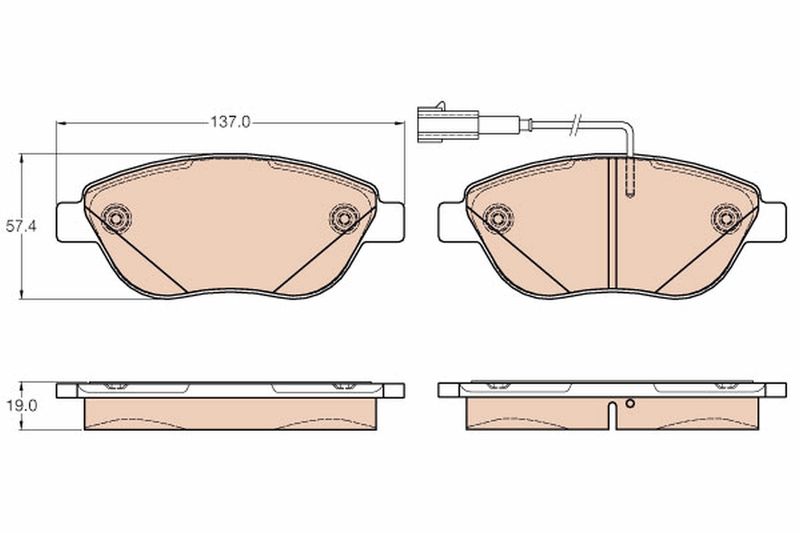 Brake Pad Set, disc brake TRW GDB2001