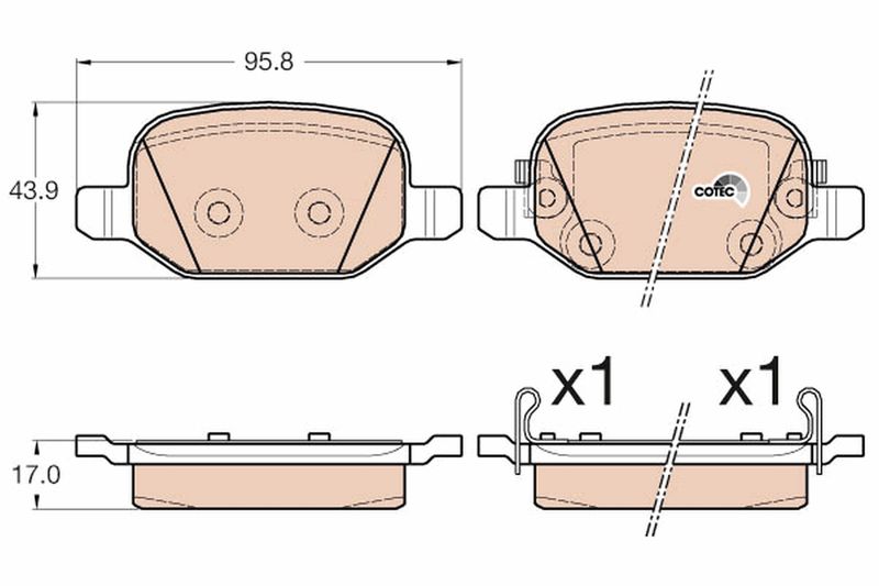 Brake Pad Set, disc brake TRW GDB2002