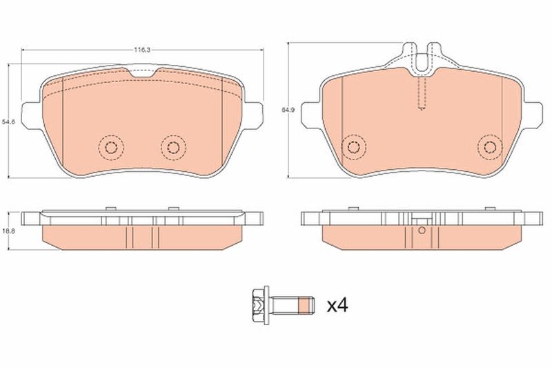 Brake Pad Set, disc brake TRW GDB2014