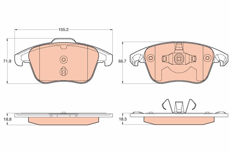 Brake Pad Set, disc brake TRW GDB2025