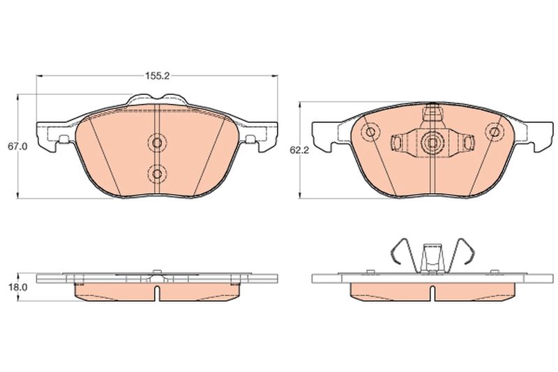 Brake Pad Set, disc brake TRW GDB2043