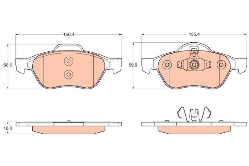 Brake Pad Set, disc brake TRW GDB2053