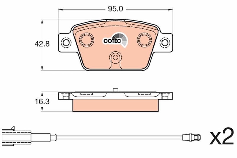 Brake Pad Set, disc brake TRW GDB2054