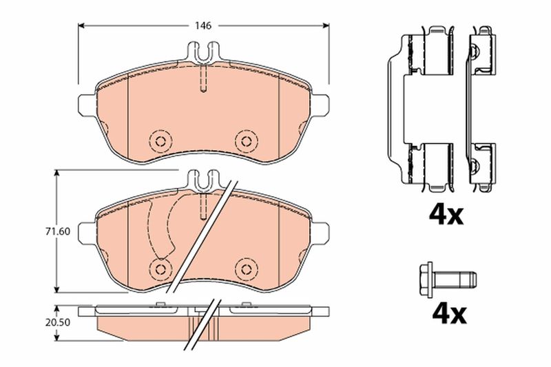 Brake Pad Set, disc brake TRW GDB2056