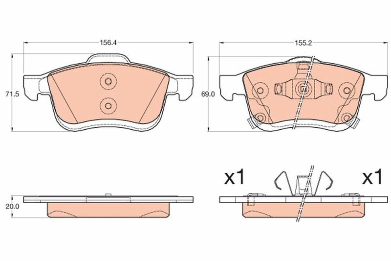 Brake Pad Set, disc brake TRW GDB2060