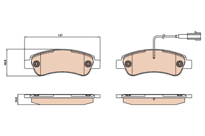 Brake Pad Set, disc brake TRW GDB2068