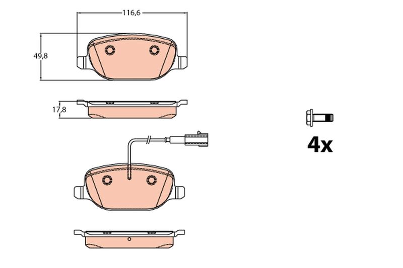 Brake Pad Set, disc brake TRW GDB2077