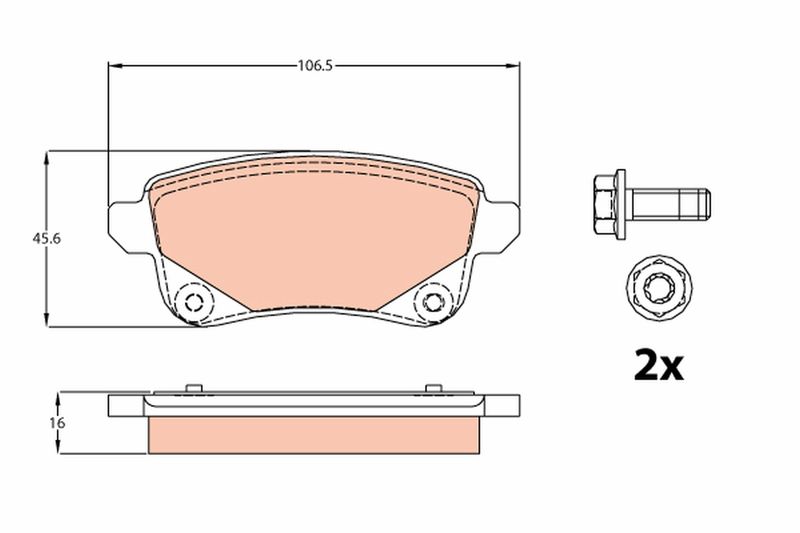 Brake Pad Set, disc brake TRW GDB2082