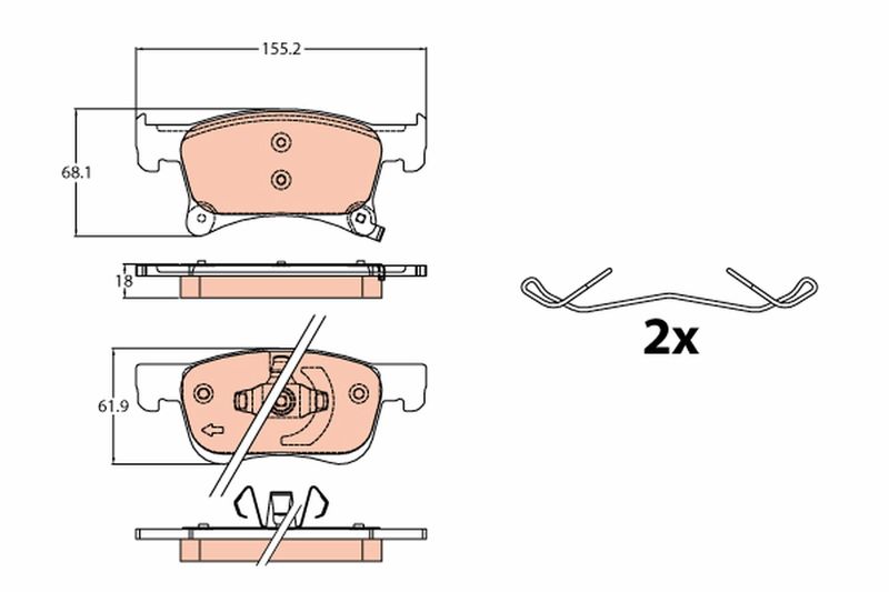 Brake Pad Set, disc brake TRW GDB2091