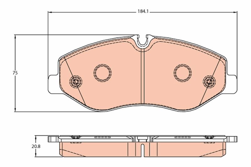 Комплект гальмівних накладок, дискове гальмо TRW GDB2103