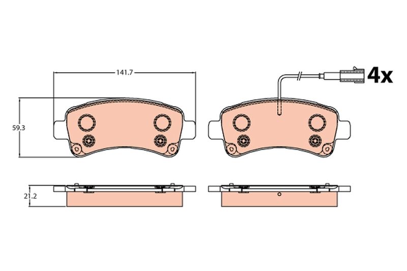 Brake Pad Set, disc brake TRW GDB2106