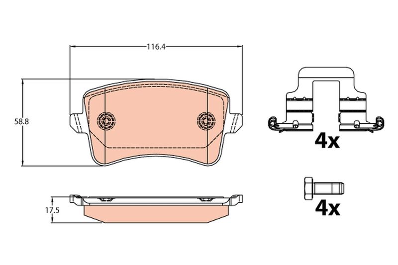 Brake Pad Set, disc brake TRW GDB2107