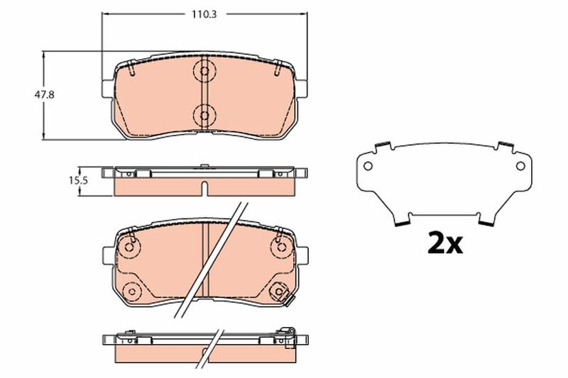 Brake Pad Set, disc brake TRW GDB2112