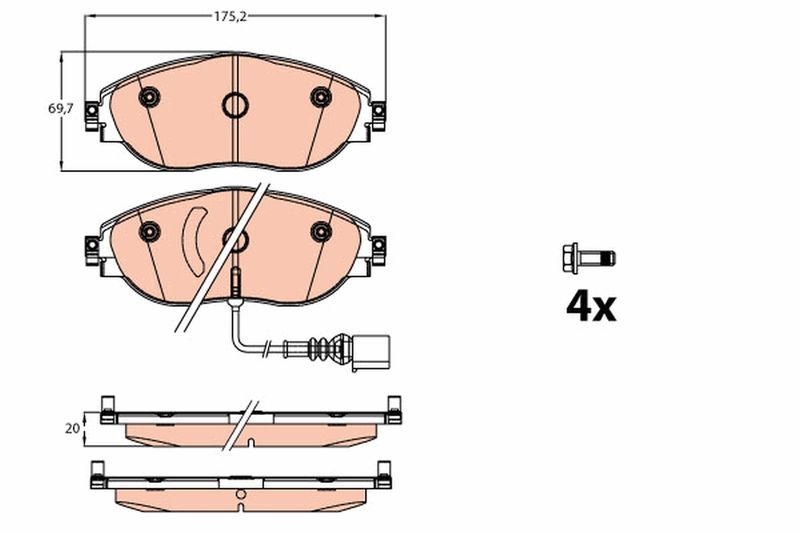 Brake Pad Set, disc brake TRW GDB2114