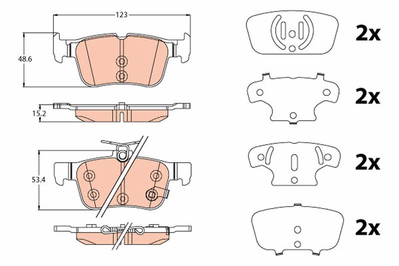 Brake Pad Set, disc brake TRW GDB2115