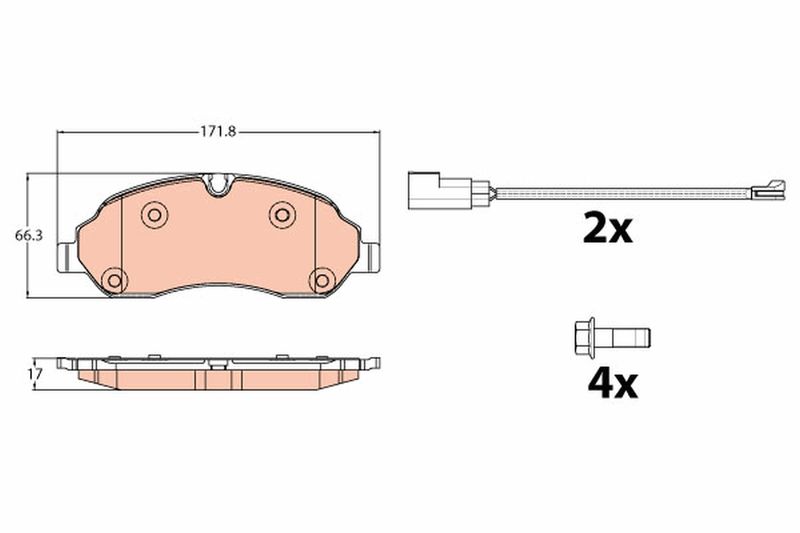 Brake Pad Set, disc brake TRW GDB2117