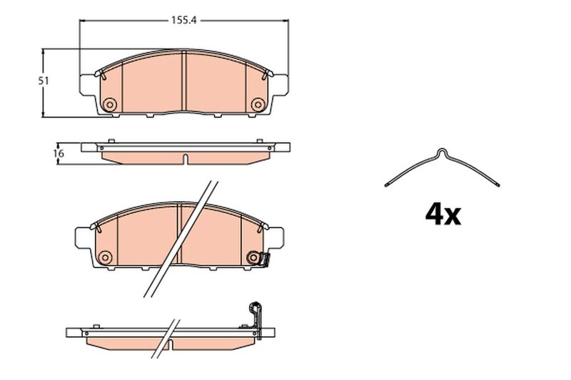 Brake Pad Set, disc brake TRW GDB2124