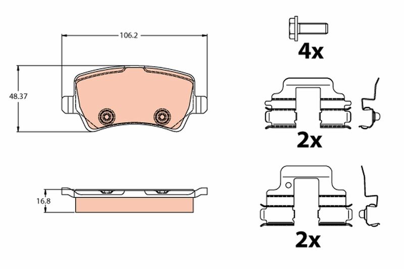 Brake Pad Set, disc brake TRW GDB2125