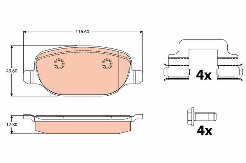 Brake Pad Set, disc brake TRW GDB2129