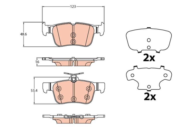 Brake Pad Set, disc brake TRW GDB2133