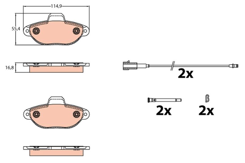 Brake Pad Set, disc brake TRW GDB2141