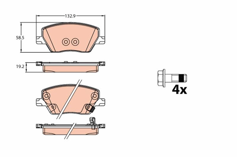 Brake Pad Set, disc brake TRW GDB2151