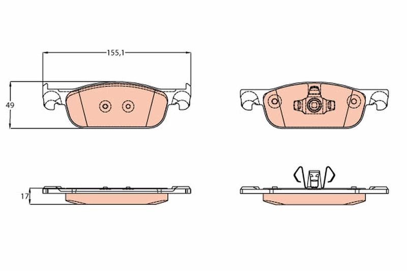 Brake Pad Set, disc brake TRW GDB2157