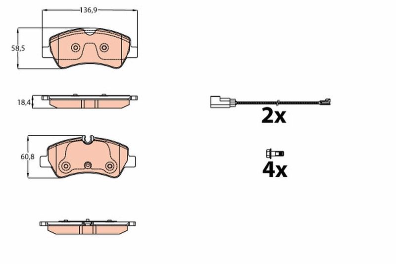 Brake Pad Set, disc brake TRW GDB2161