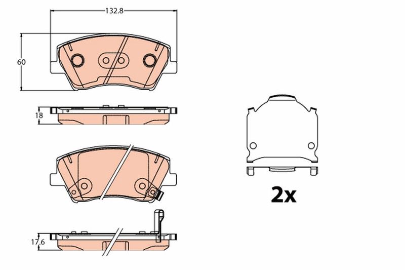 Brake Pad Set, disc brake TRW GDB2203