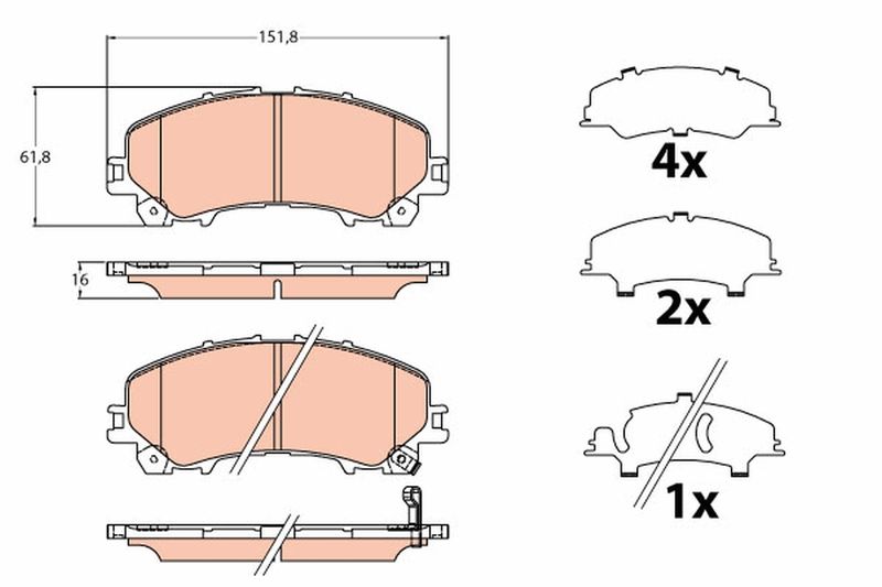 Brake Pad Set, disc brake TRW GDB2222