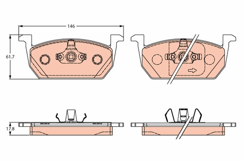 Brake Pad Set, disc brake TRW GDB2266