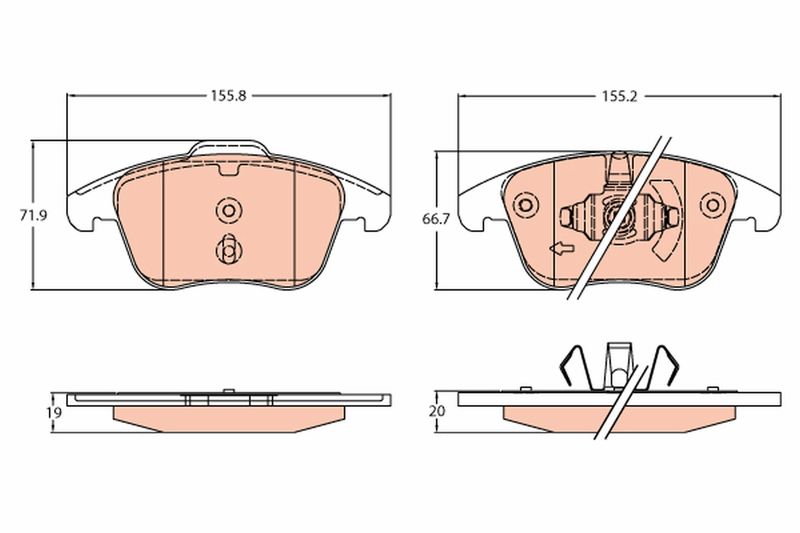 Brake Pad Set, disc brake TRW GDB2307