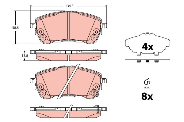 Brake Pad Set, disc brake TRW GDB2345