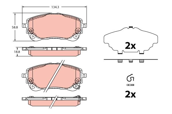 Brake Pad Set, disc brake TRW GDB2349