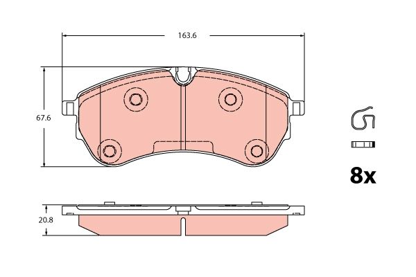 Комплект гальмівних накладок, дискове гальмо TRW GDB2362