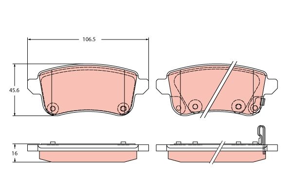 Brake Pad Set, disc brake TRW GDB2413