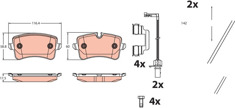 Brake Pad Set, disc brake TRW GDB2464