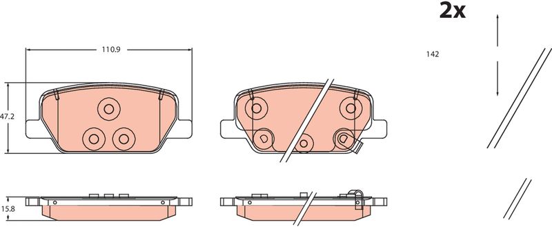 Brake Pad Set, disc brake TRW GDB2491