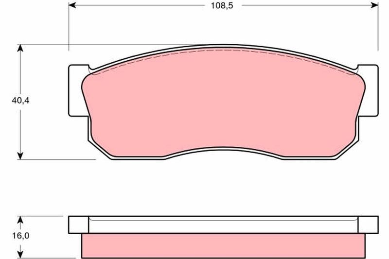 Комплект гальмівних накладок, дискове гальмо TRW GDB288