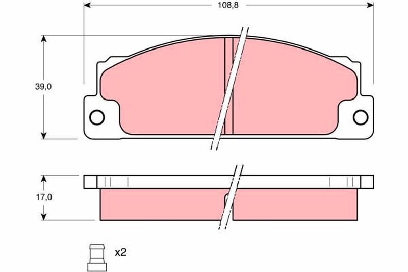 Комплект гальмівних накладок, дискове гальмо TRW GDB296