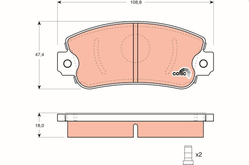 Brake Pad Set, disc brake TRW GDB297